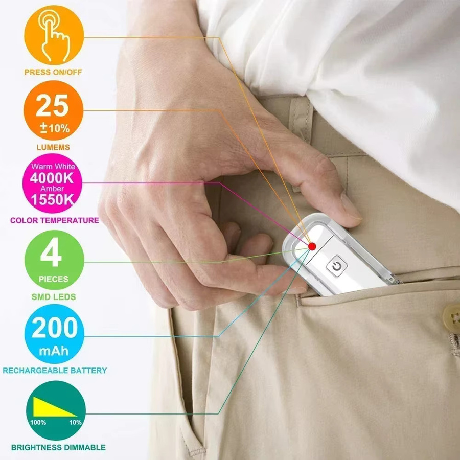 Heinast LED Clip-Leselicht in Weiß, USB wiederaufladbares Nachtlicht mit Augenschutz - Bild 5