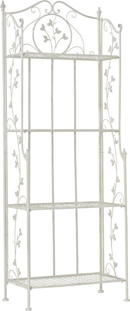 TPFGarden Standregal Aaron aus Metall in Antik Weiß, B/T/H: 60 x 33 x 158 cm - Bild 1
