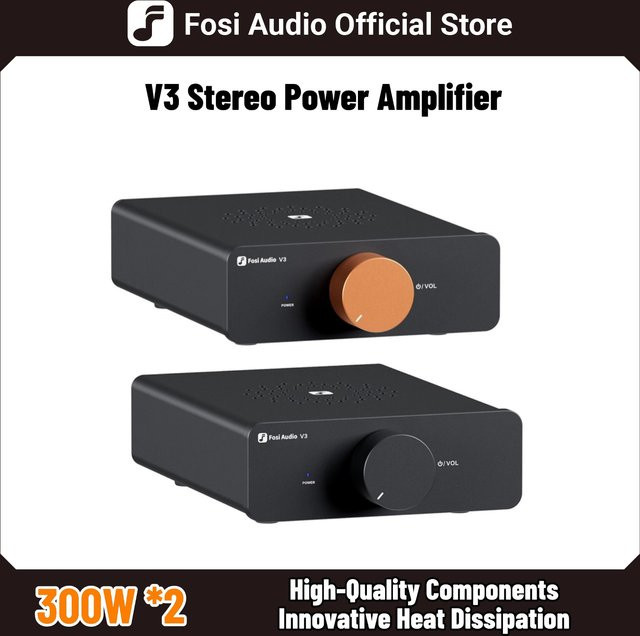 Fosi Audio V3 Stereo Endverstärker TPA3255 Klasse D Mini Audio Versterker 2 Kanäle Schwarz - Bild 1
