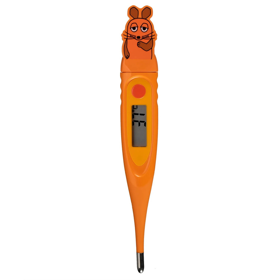 DieMaus Digitales Fieberthermometer für Kinder im 2D-Design mit Maus-Motiv in Orange - Bild 2