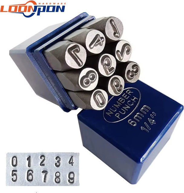 Loonpon Metall-Stempelset aus Stahl mit Zahlen und Buchstaben für die Bearbeitung von Gold, Silber und Lederschmuck - Bild 1