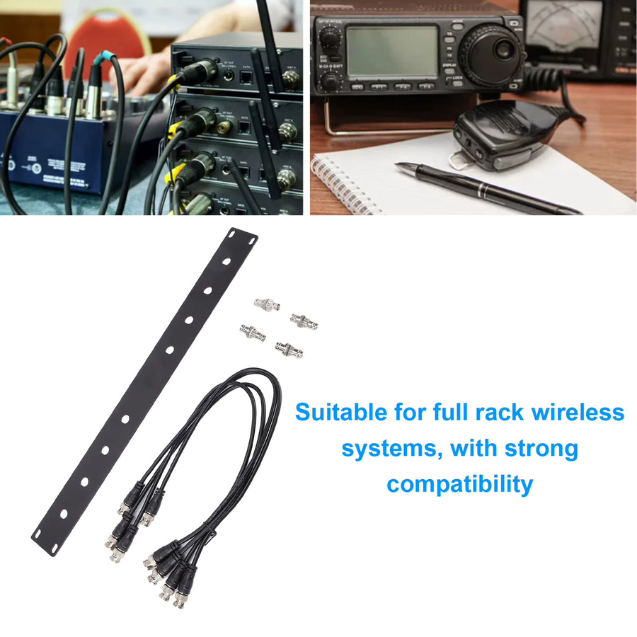 Arealer Antennenhalterungskit für Drahtlossysteme SLX SLX2 LX4 PGX2, 1U Panel mit BNC-Kabel, Schwarz - Bild 3