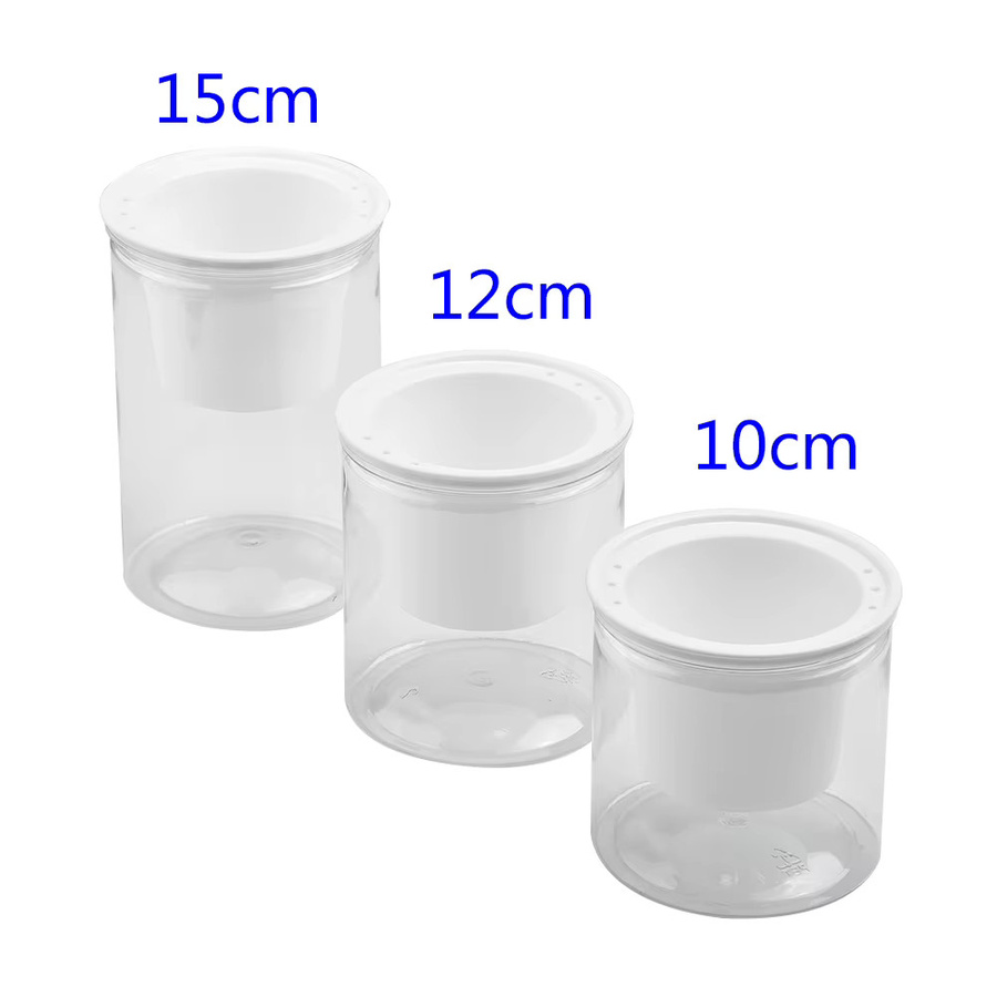 VIBRATITE Selbstbewässernder Blumentopf aus Kunststoff, rund und transparent, Durchmesser: 12,0 cm - Bild 2