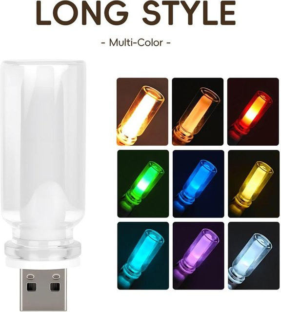 YJMP Auto Parts USB Nachtlicht mit dimmbarer LED Glühfadenlampe in Blau - Bild 1