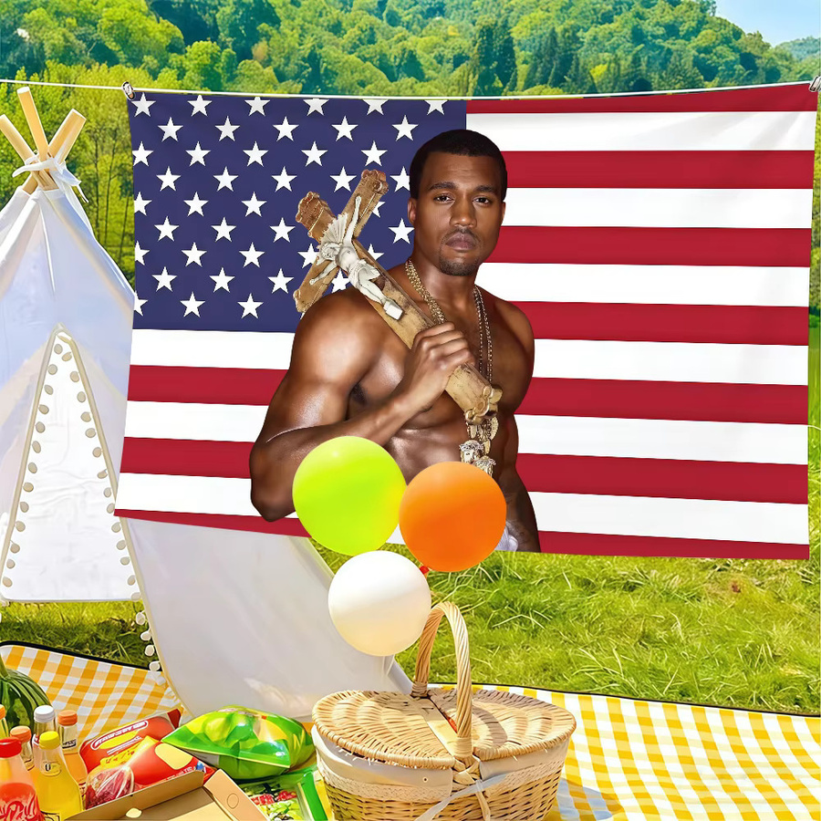 Warner Bros. Kanye West Flagge Wandkunst Dekoration Multicolor B: 60,0 cm, H: 40,0 cm - Bild 3