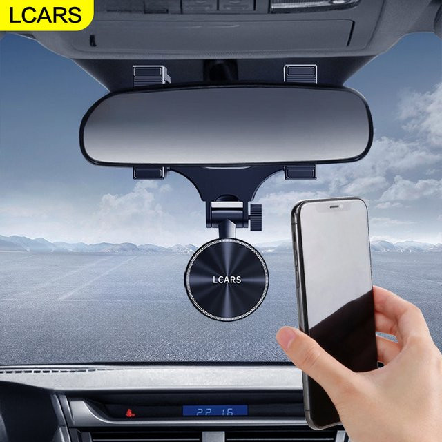LCARS Magnetische Auto-Handyhalterung in Schwarz, Universelle Verstellbare Rückspiegelhalterung mit Anti-Vibrations-Funktion für die Navigation - Bild 1