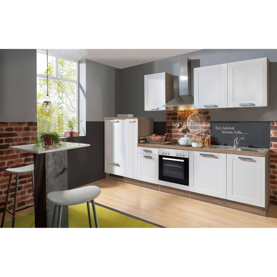 Menke Küchenzeile Artisan Premium Landhaus Weiß Artisan-Eiche Nachbildung B: 300 cm, T: 60 cm, H: 209 cm - Bild 2