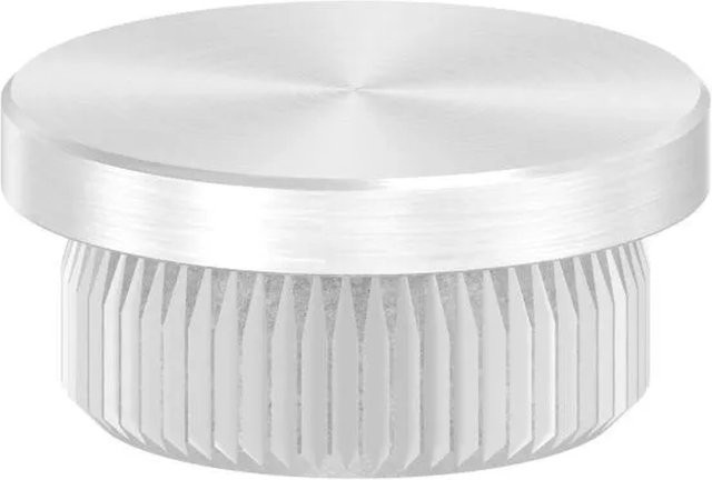 FeNau Einsteckkappe aus Edelstahl V2A in Silber für Rohr Ø 21,3 mm und Wandstärke 2,0 mm, flache Ausführung zum Einschlagen - Bild 1