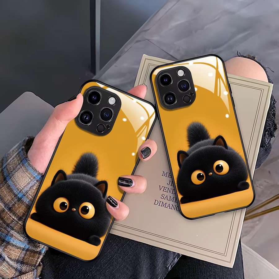 AKABEILA Handyhülle aus gehärtetem Glas mit Katzen-Design für Samsung Galaxy A57 5G A56 A55 A54 A37 A36 A34 A33 A17 A16 A15 A14 A13 A12 A53 A52 - Bild 3