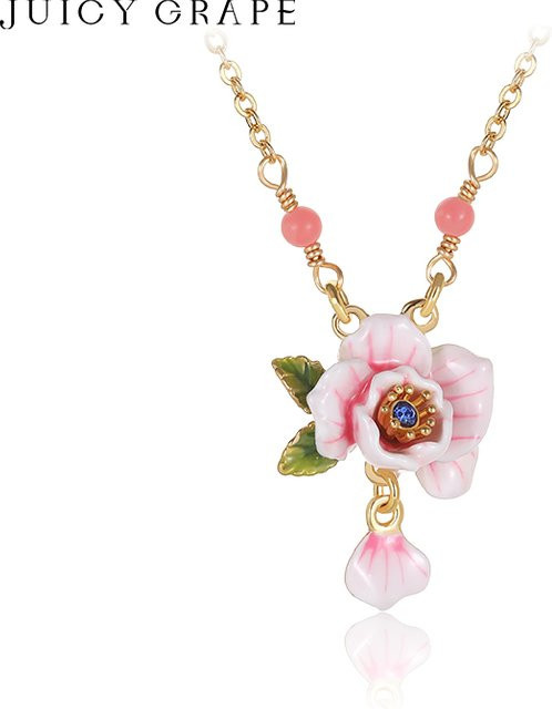 JUICY GRAPE Halskette, Emaille-Blumen, Gold, Kinder - Bild 1
