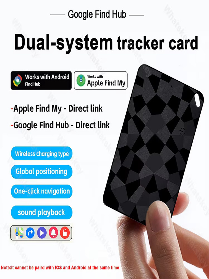 Smarter Wallet-Tracker-Karten-Set in Schwarz – Wiederaufladbarer Dual-System-Gegenstandfinder kompatibel mit Apple Find My und der iOS Find Hub Device App - Bild 7