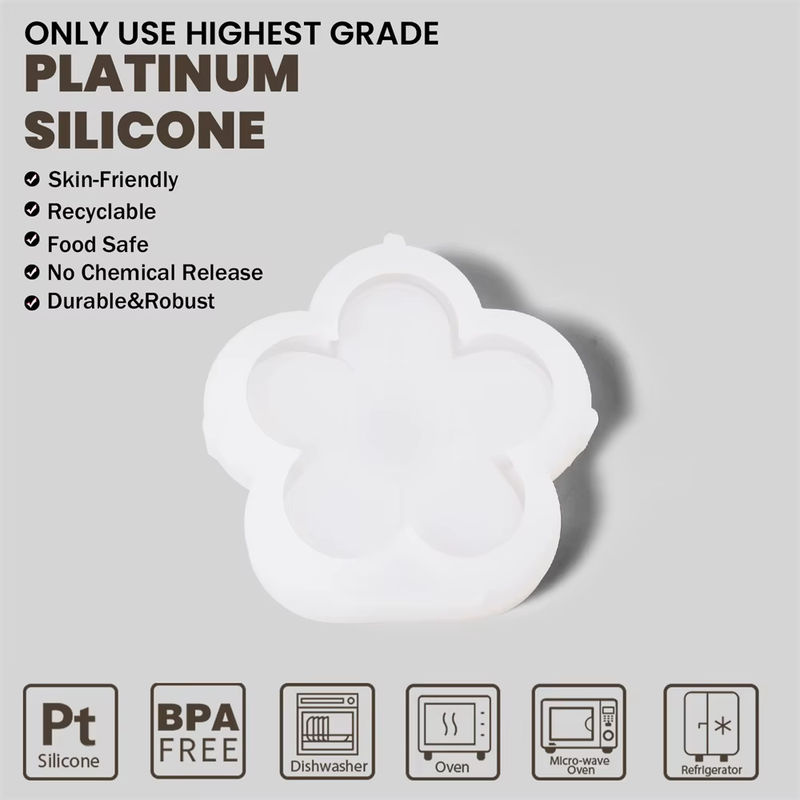 Nicole Flora Blossom Silikonform für handgemachte Beton- und Jesmonite-Tabletts mit floralem Design - Bild 2