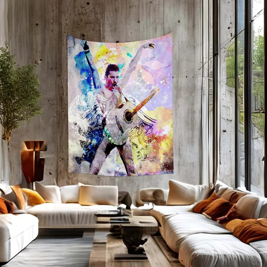 Mesuca Freddie Mercury Wandbehang Portrait Boho Wanddeko Mehrfarbig Breite: 70 cm, Höhe: 50 cm - Bild 5