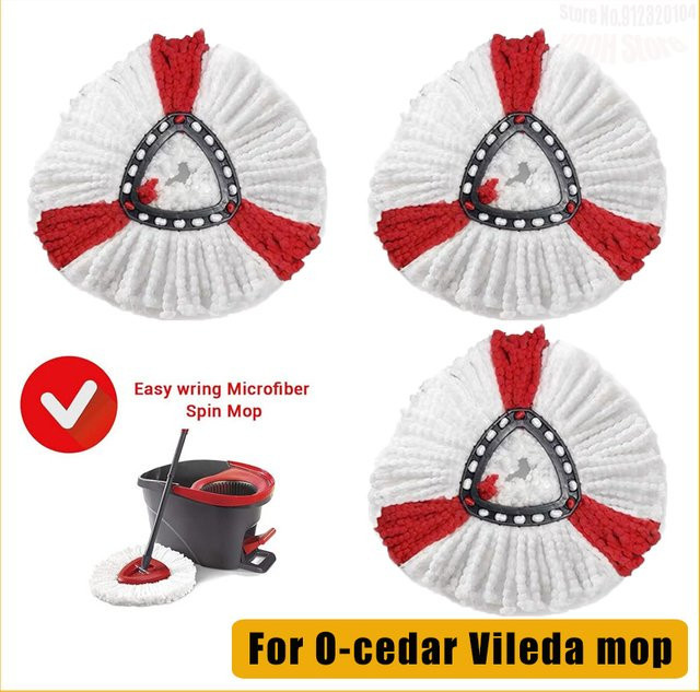 Vileda Ersatz-Mopkopf aus Mikrofaser für 360° Spin Mop in Weiß, Durchmesser: 35,56 cm - Bild 1