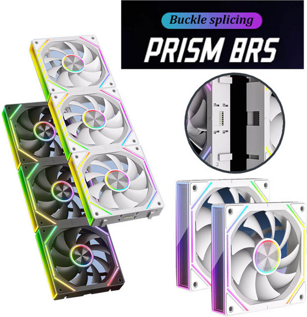 OUYUANSU K4 Desktop-Lüfter 3er-Pack in Schwarz mit ARGB-Synchronisierung und temperaturgesteuerter Luft- und Wasserkühlung, 12 cm - Bild 1