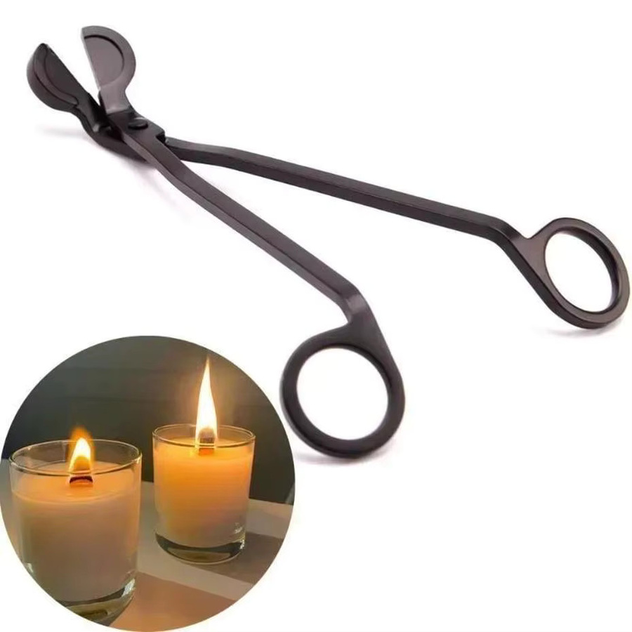 Kerzen-Trimmer aus Edelstahl in Gold mit Rundkopf zur Dochtpflege, Länge: 18 cm - Bild 2