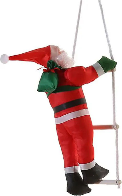 CosyHome Weihnachtsanhänger Weihnachtsmann klettert Treppe als Hängeornament in Rot für Innen und Außen - Bild 1