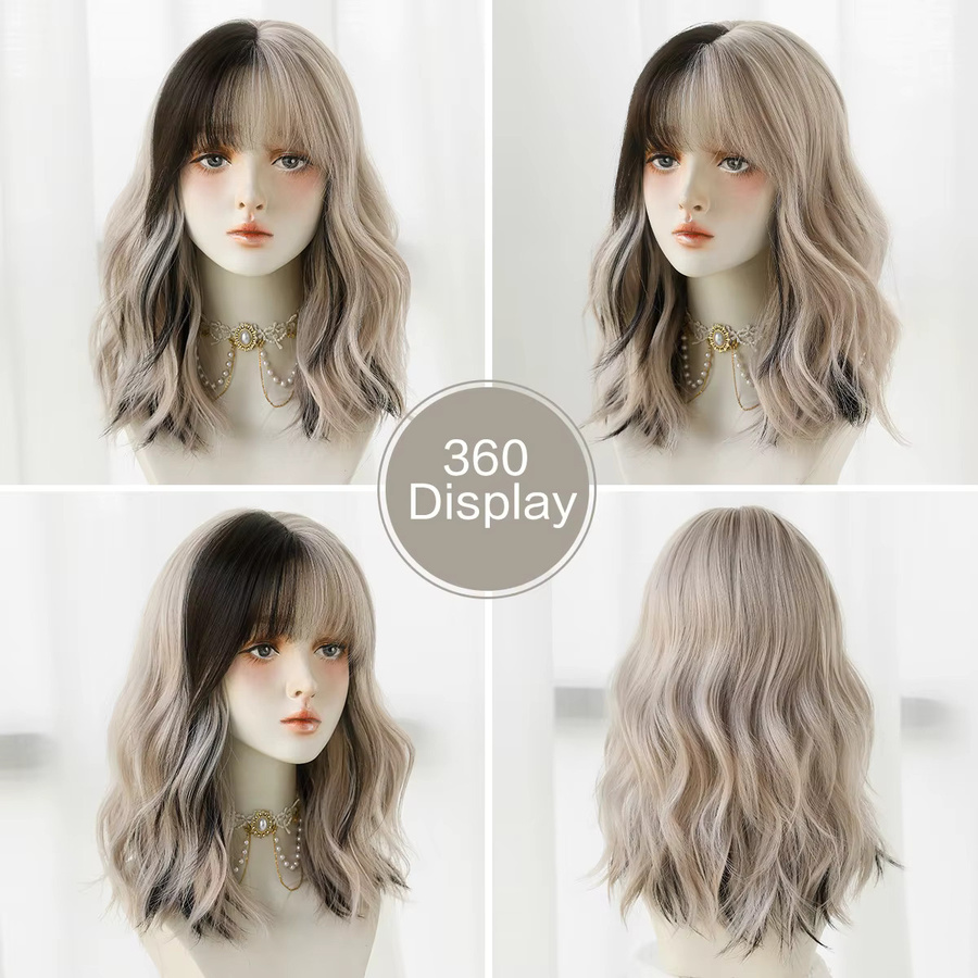 7JHH WIGS Perücke, schulterlange Wasserwellen, Aschgrau, Damen - Bild 5
