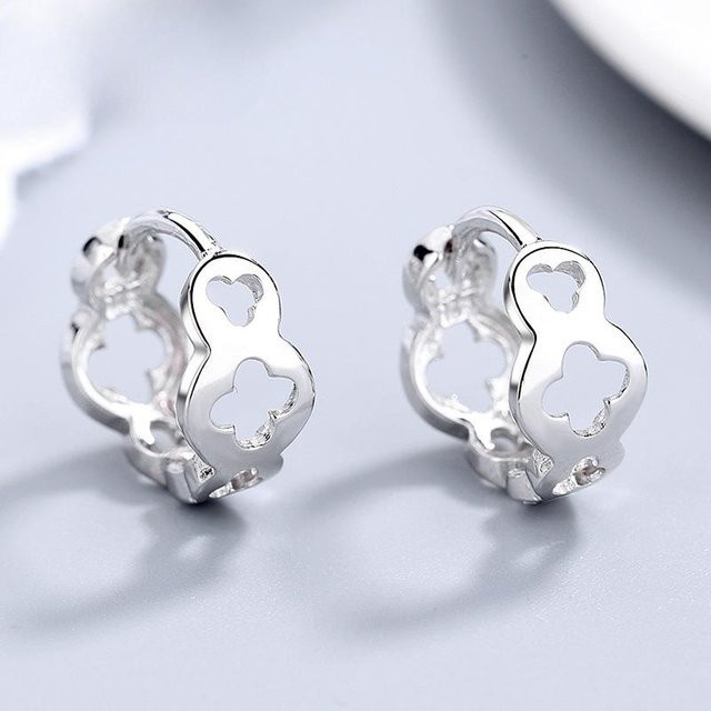 Lucky Star Jewelry Ohr Clip, 925 Silber, Blume Form, Damen - Bild 1
