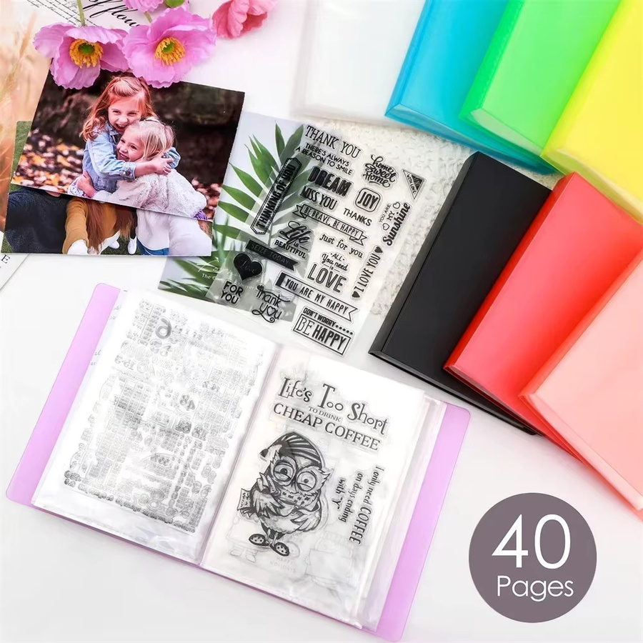 Multicolor Fotoaufbewahrungsalbum mit 40 Seiten im A6-Format für Stempel und Stanzformen, Organizer-Ordner in Orange und 8 Farben - Bild 3