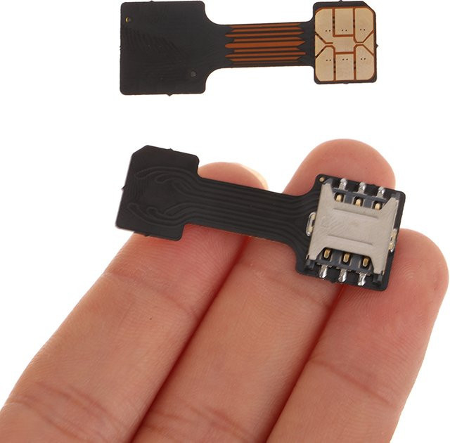 KOQZM 2-in-1 Dual-SIM-Karte Adapter für Android mit TF Hybrid Sim Slot Verlängerungskabel in Schwarz - Bild 1