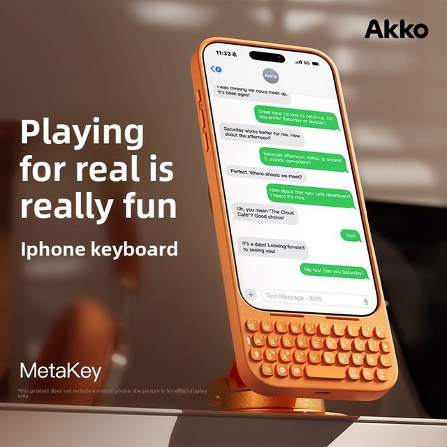 MetaKey All-in-One Handyhülle für iPhone 17 Pro Max in Blau mit integrierter mobiler Tastatur, Nachtlicht und MagSafe-kompatibler magnetischer Ladeschutzabdeckung - Bild 1