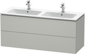 Duravit L-Cube Waschtischunterschrank mit 2 Schubladen, wandhängend, grau matt, B: 129 cm, T: 48,1 cm, H: 55 cm - Bild 1