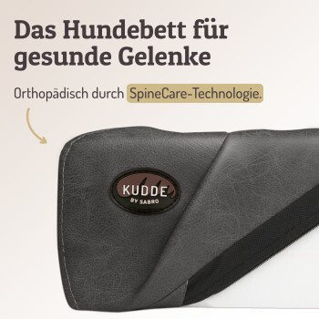 SABRO KUDDE Hundebett aus Wildleder in Dunkelgrau mit orthopädischem Schaumstoff und erhöhtem Rand - Bild 2