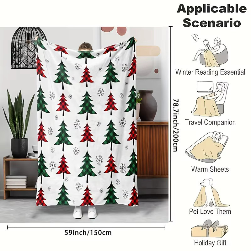 Böhmische Weihnachtsflanell-Decke im Landhausstil für Erwachsene - Bild 3
