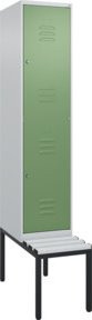 C+P Doppelstock-Spind Classic PLUS Sitzbank mit 1 Abteil und Zylinderschloss, Kunststoff-Sitzfläche, B/T/H: 212,0 x 40,0 x 81,5 cm - Bild 1