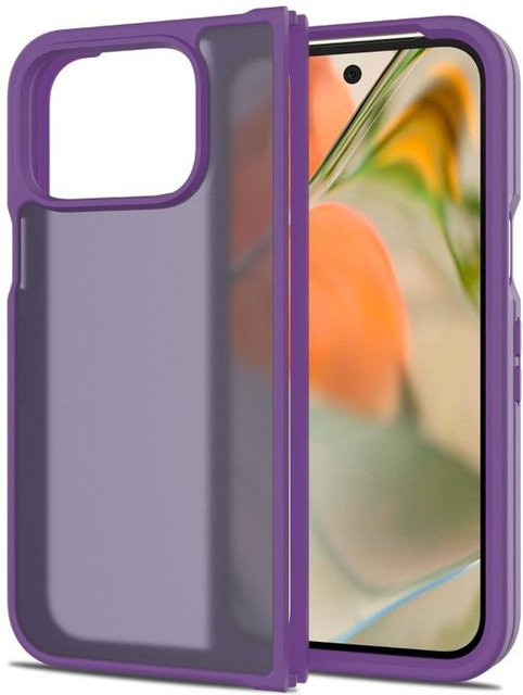 Matte Skin PC-Hülle für Google Pixel 9 Pro Fold, stoßfest und durchscheinend, Farbe: Transparent/Purple - Bild 1