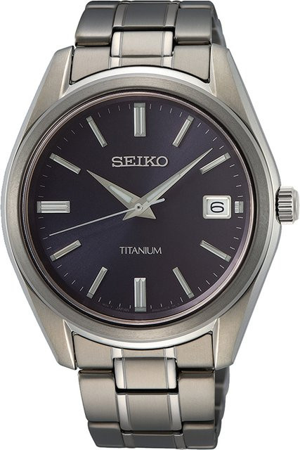 Seiko Armbanduhr Titanium, Quarz, Blau, 40 mm, Herren - Bild 1