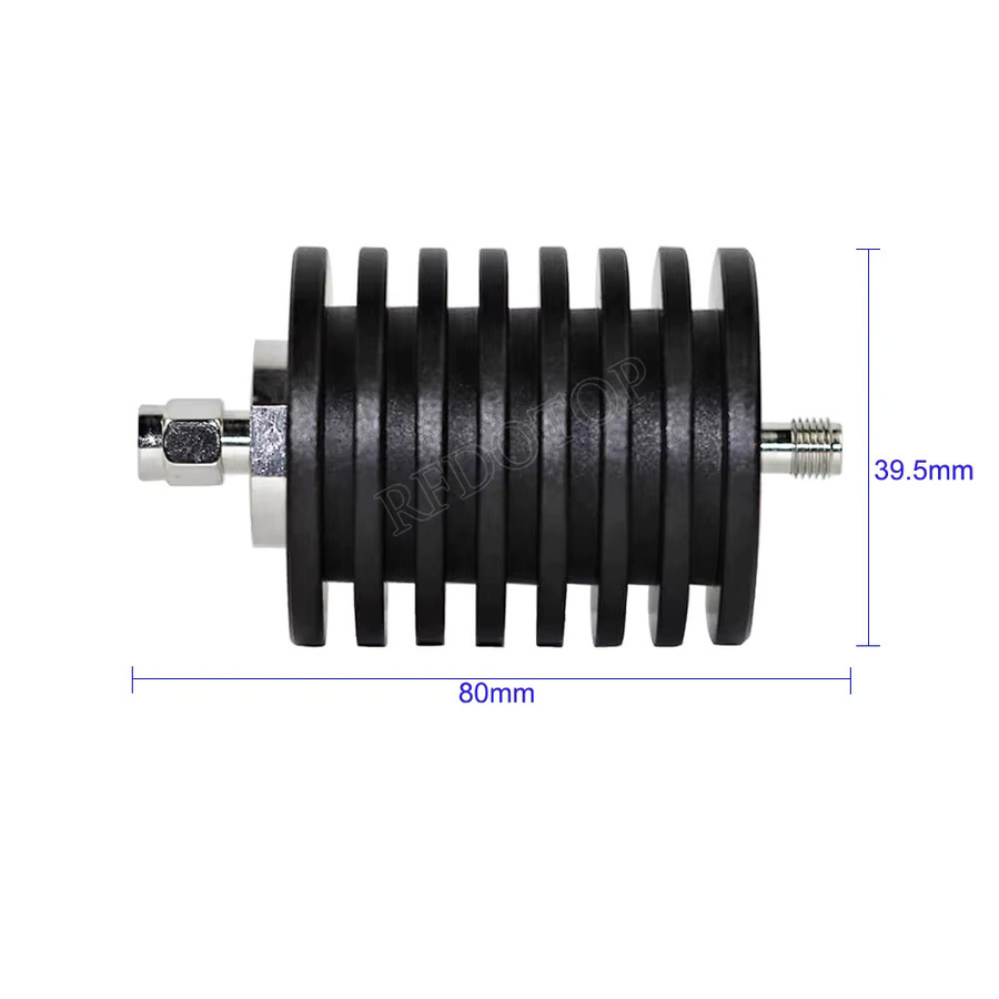 RFDOTOP RF Koaxial Dämpfer SMA Stecker auf SMA Buchse 25W DC-3GHz/4GHz 50 Ohm in Schwarz - Bild 2