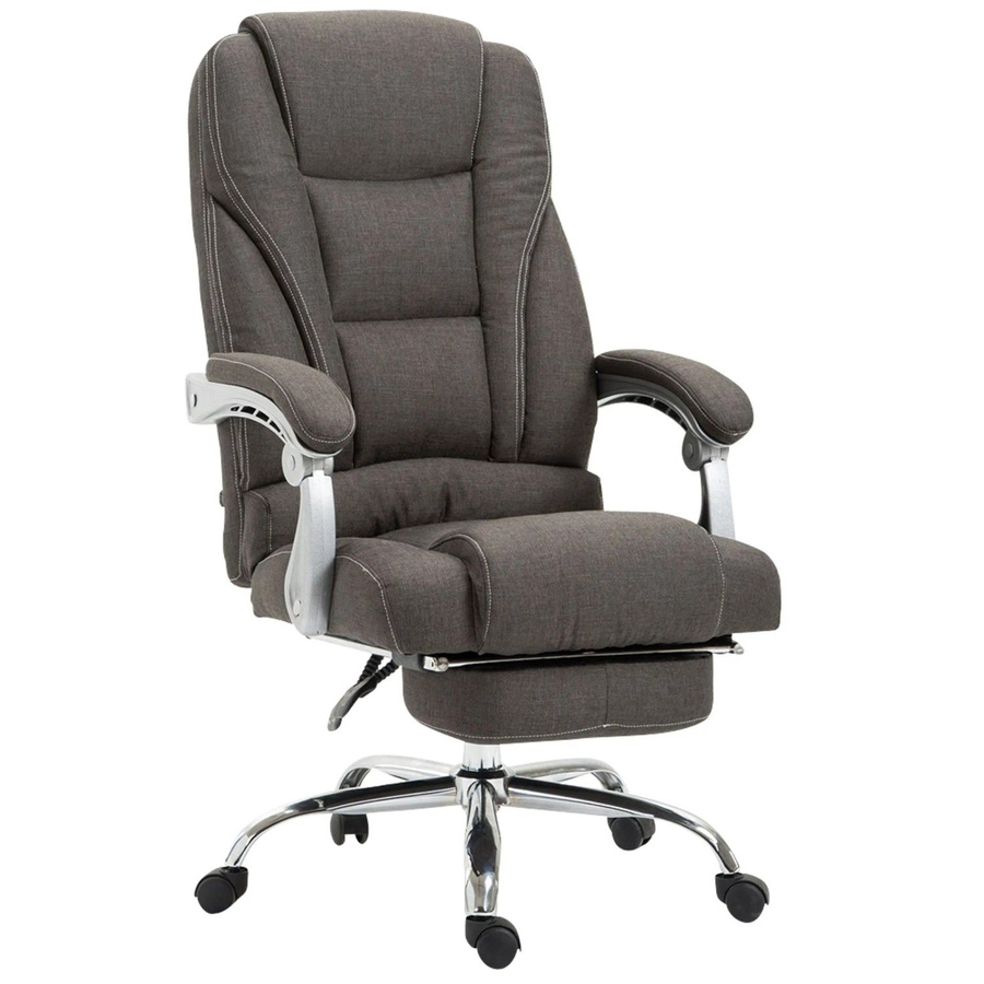 DELUKE Bürostuhl MIAMI Ergonomischer Stoffstuhl in Dunkelgrau mit Chromoptik Gestell, H: 118 cm, B: 68 cm, T: 64 cm - Bild 2