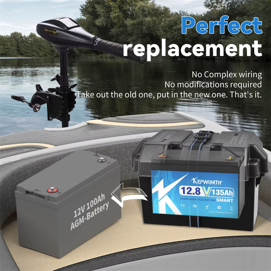 KEPWORTH 12V 135Ah LiFePO4-Akku mit Bluetooth und 100A BMS in Schwarz - Bild 6