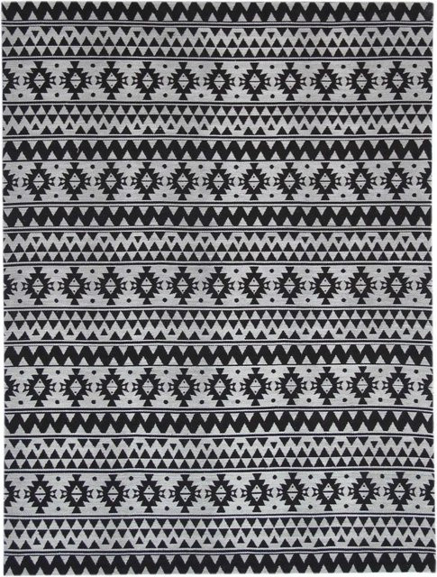 MeGusta Flachflor Teppich Luisa Vintage Schwarz aus Polyester B/T: 120 x 170 cm - Bild 1