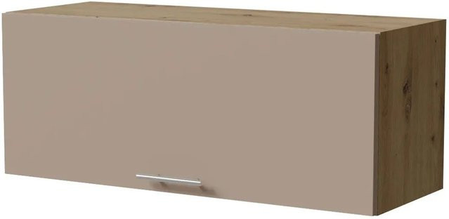Feldmann-Wohnen Klapphängeschrank Brerra W4B/90 in Eiche Artisan und RAL 1019 Graubeige Matt mit Gasdruckdämpfer, B/H/T: 90 x 32,5 x 36 cm - Bild 1