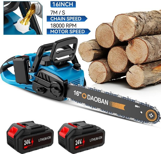 OWJHE Bürstenlose 16-Zoll-Elektrokettensäge mit 3500W, kabelloses Akku-Gartengerät kompatibel mit Makita LXT Akkus - Bild 1