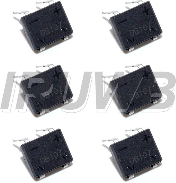 Electronica Componentes DB107 Diodenbrücke Einphasen Diodengleichrichterbrücke 1000V DIP4 Schwarz - Bild 1
