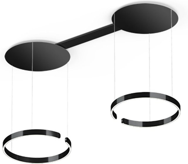 Occhio Mito sospeso due LED-Pendelleuchte in Schwarz matt mit 60 LEDs und Occhio air Modul, variabel höhenverstellbar von 50 bis 200 cm, x-tra warm LED (2200K - 3500K) - Bild 1