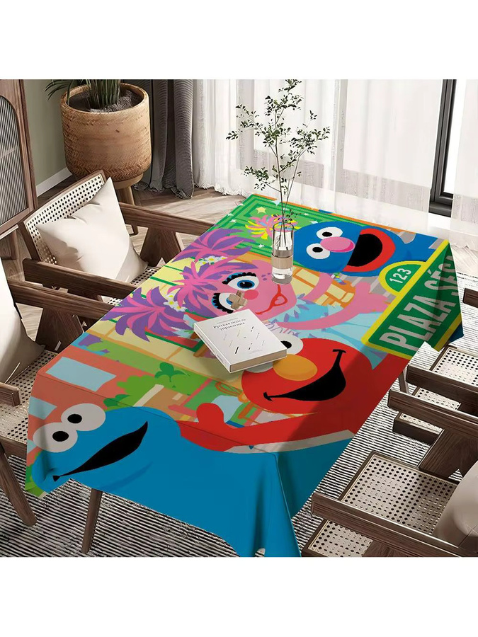 Wasserdichte rechteckige Tischdecke mit Sesamstraße Cartoon Motiv von Potdemiel in Multicolor - Bild 4