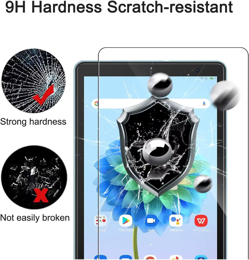 Blackview Displayschutzfolie aus gehärtetem Glas für Tab 5 / Tab 50 WIFI 8,0 Zoll, transparent, bruchsicher und kratzfest - Bild 4