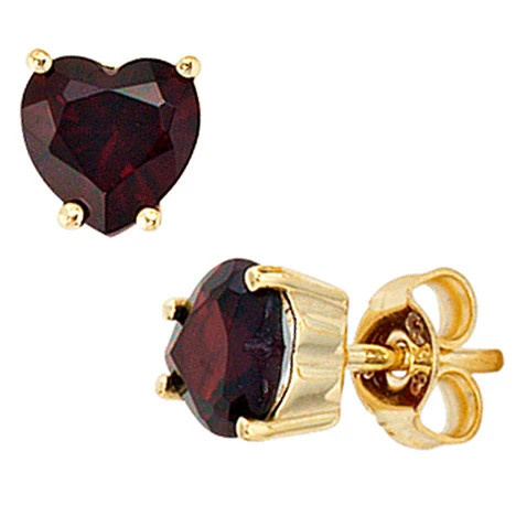 Colfem Ohrstecker 333 Gold, Gelbgold, Granate, Unisex - Bild 1