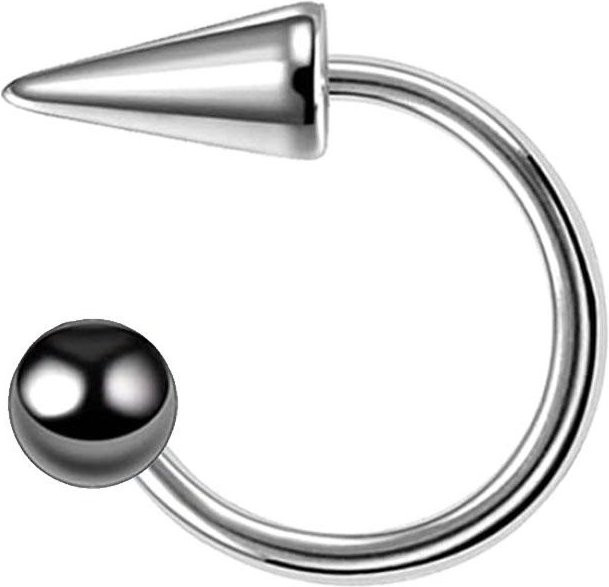 YULIN Piercing Lippenring, Edelstahl, schwarz, 16G, 12mm, Unisex - Bild 1