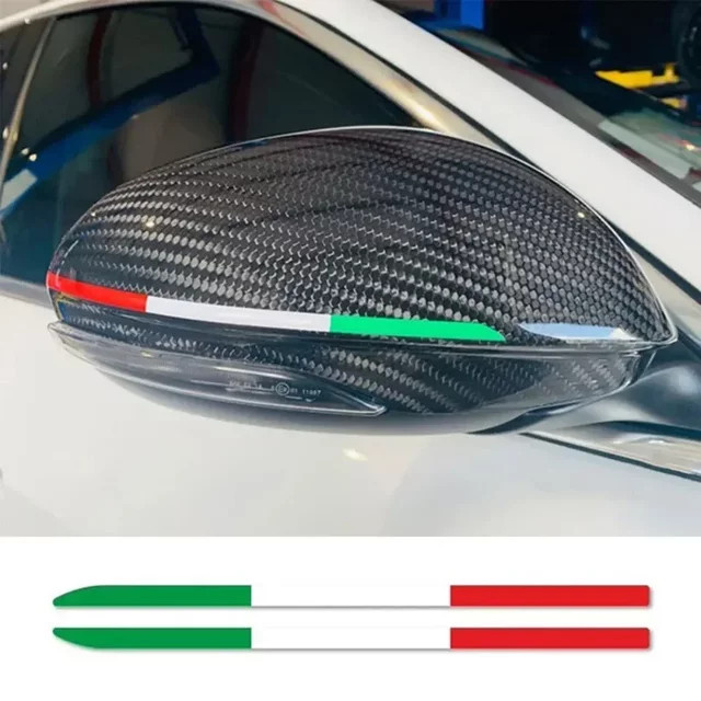 2er-Set Auto Rückspiegel Aufkleber für Alfa Romeo Giulia 147 156 159 Mito Stelvio Sportiva Giulietta in Multicolour - Bild 1