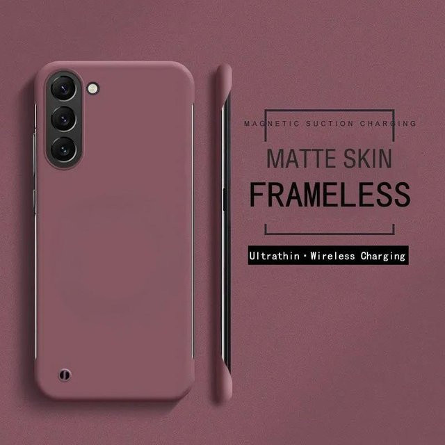 Ultra dünne rahmenlose Handyhülle aus Hart-PC für Samsung Galaxy A-Serie und F-Serie in Pink - Bild 1