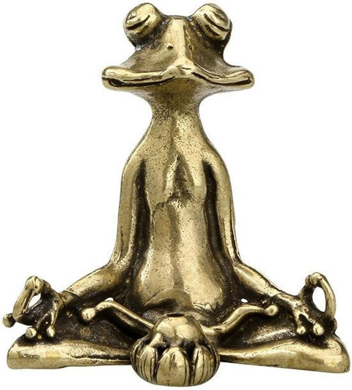 Love Home Garden Zen Frosch Skulptur aus Messing in Gold als Deko-Ornament und Räuchergefäß - Bild 1