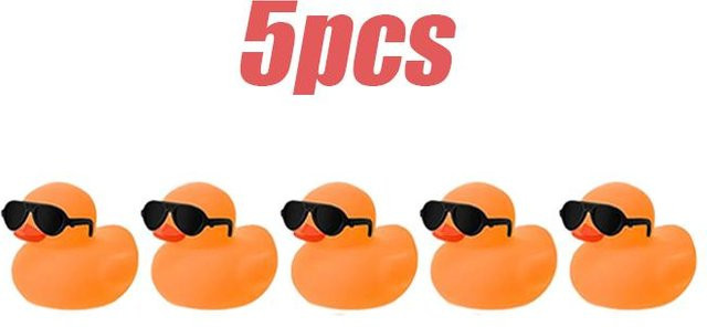Binchi Outdoor Product Mini Oranges Gummi-Enten Set, mit Sonnenbrille, schwimmend, quietschen, 1-100 Stück, ab 12 Jahren - Bild 1