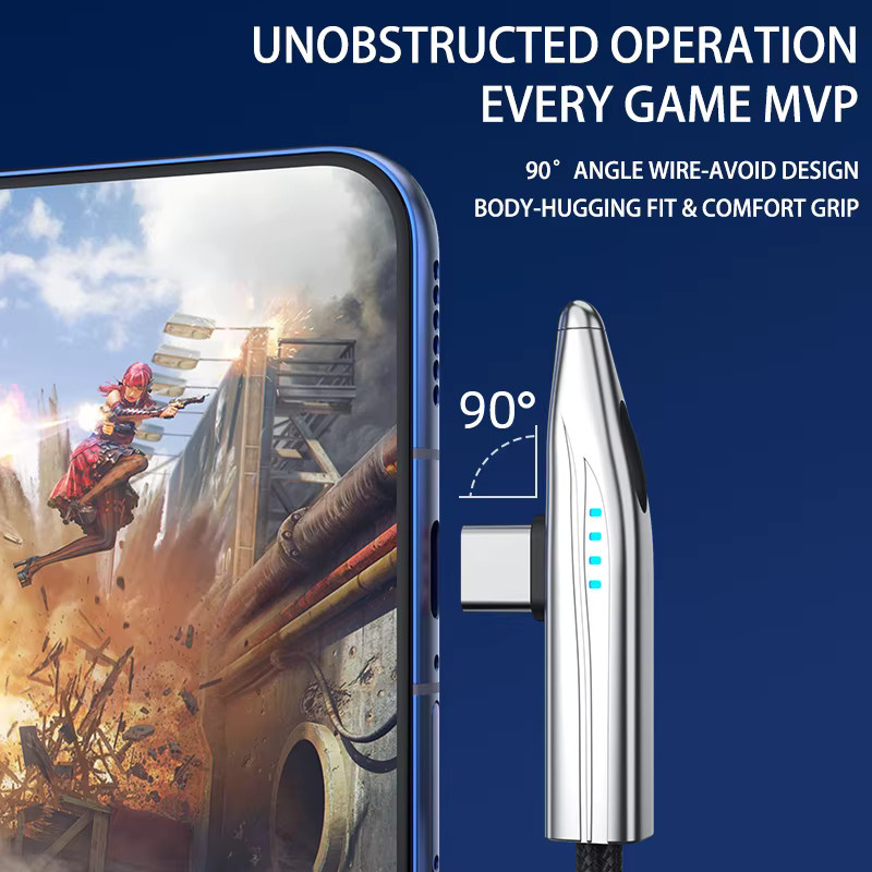 NNBILI Hochgeschwindigkeits-Train LED Schnelllade-Datenkabel USB-A auf USB-C in Silber für Huawei und OPPO - Bild 5