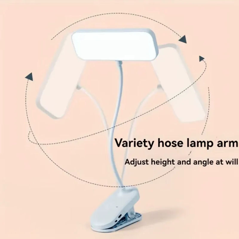 Leclstar LED Clip-Schreibtischlampe mit Augenschutz, aufladbare Nachttischlampe in Weiß mit Touch-Bedienung und warmweißem Licht - Bild 6